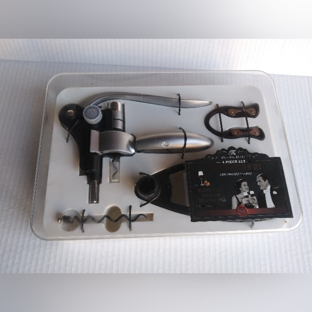Wine Corkscrew Set - The Original Brand 4 piece set - New Wine Opener